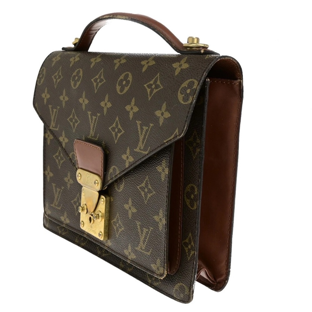 Louis Vuitton LV  Monceau S-Lock Bag Brown Monogram 2-Way Bag - Picture 8 of 14